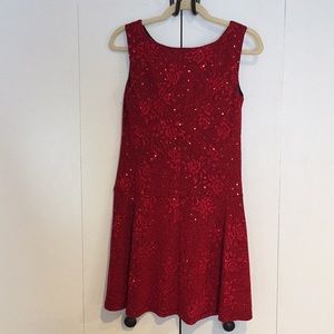 Red Sparkle Swing Dress